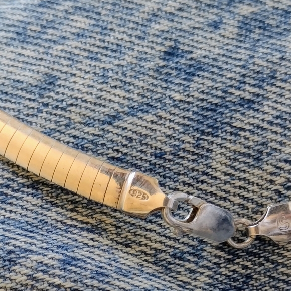 925 Sterling Silver Herringbone Necklace - Picture 5 of 8